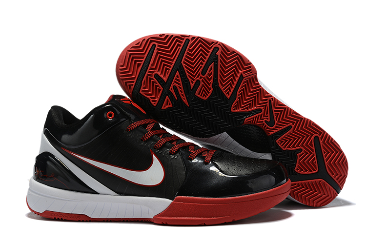 Nike Kobe 4 Black White Red Basketball Shoes